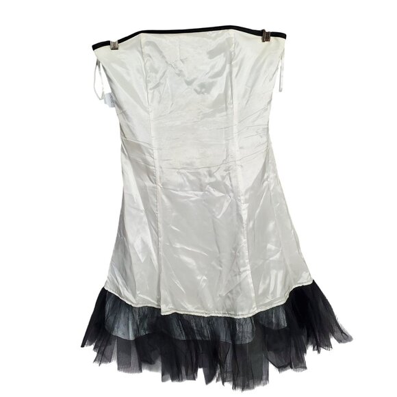 Jessica McClintock Gunne Sax 7 8 Dress Strapless Floral Metallic Brocade Tulle - Picture 12 of 16